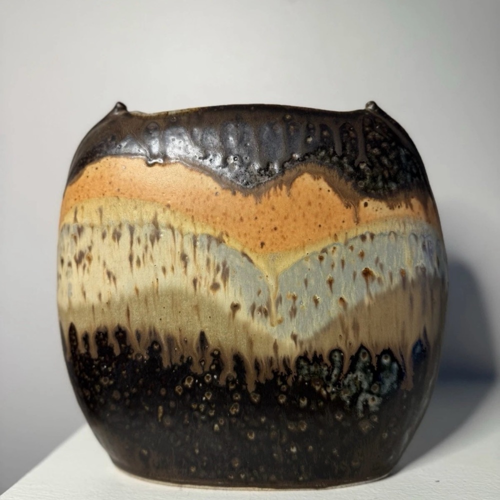 Robert Parrott Studio Pottery Wall Vase | Mid Century Modern | Signed